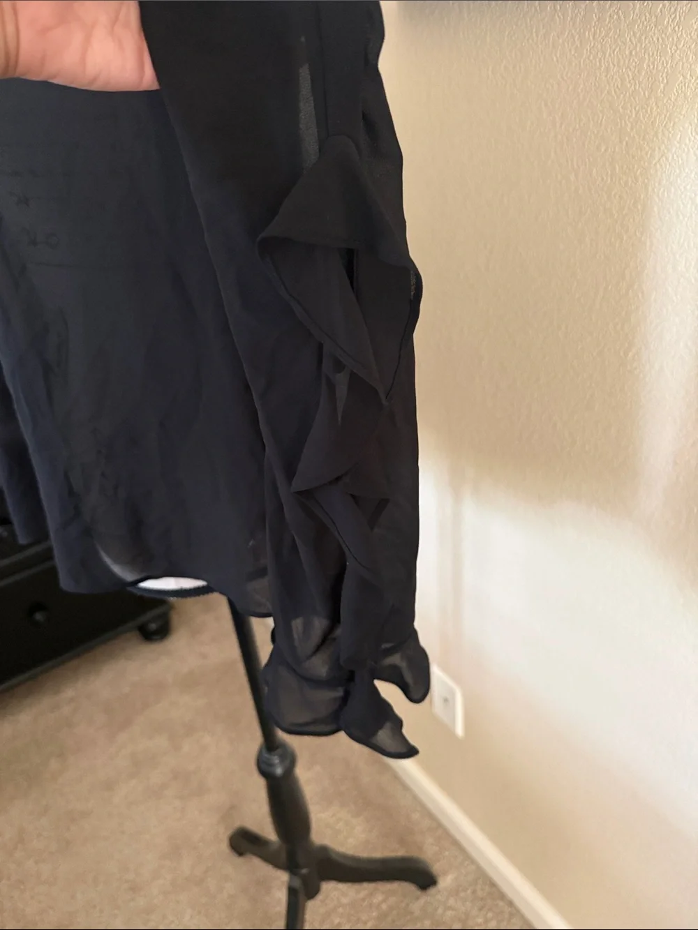 Michael Kors Black Sheer Button-Down Blouse